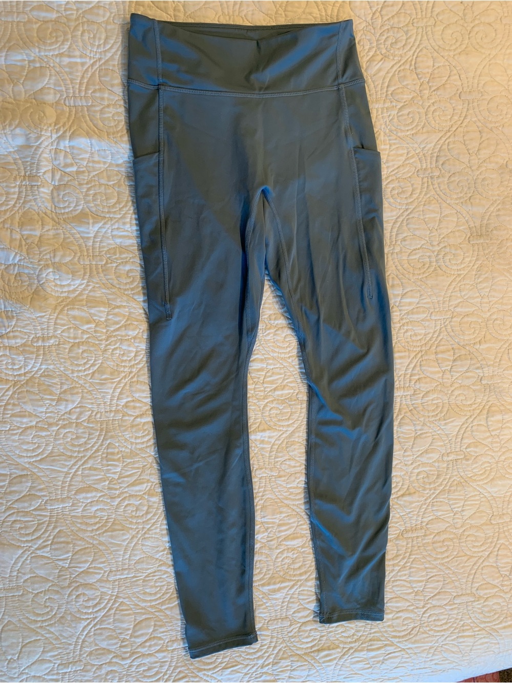 High-Waist Pocket Leggings in Slate Blue - Women's Activewear